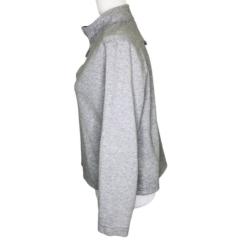 Liz Claiborne Gray Stretch Knit Midweight 1/4 Zip Pullover SweatshirtTop - Picture 3 of 6